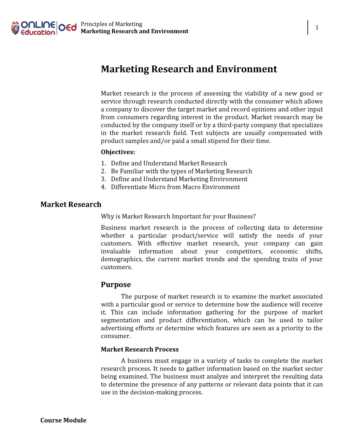 marketing environment research paper