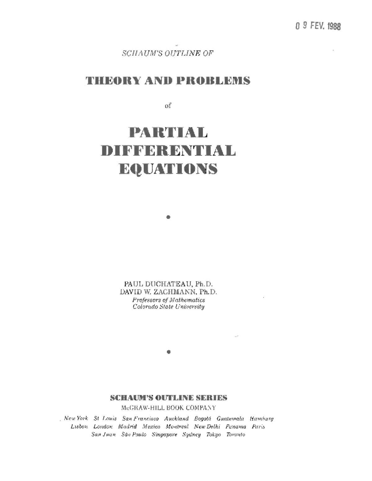 PDE Schaum 039 S Outline Of - SCHAUM'S OUTLINE OF THEORY AND PROBLEMS ...