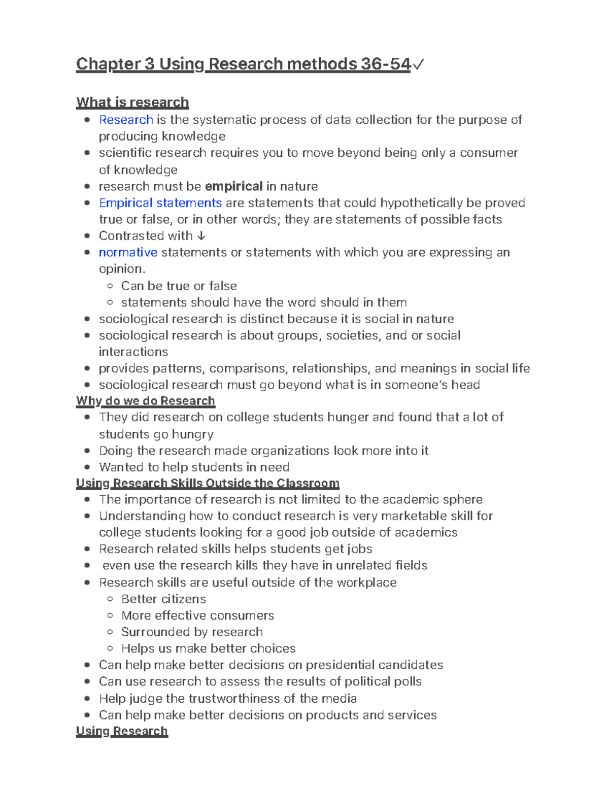 Chapter 3 Using Research methods 36-54 - - Studocu