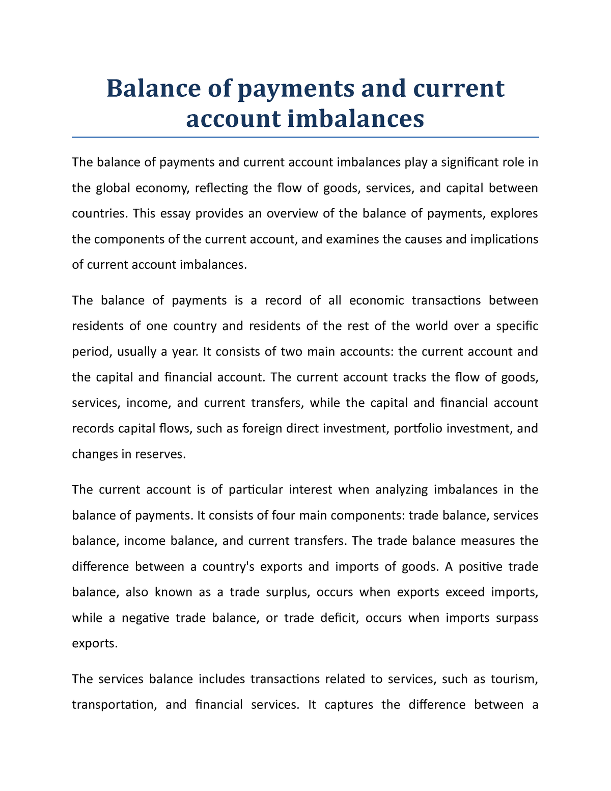 balance-of-payments-and-current-account-imbalances-this-essay