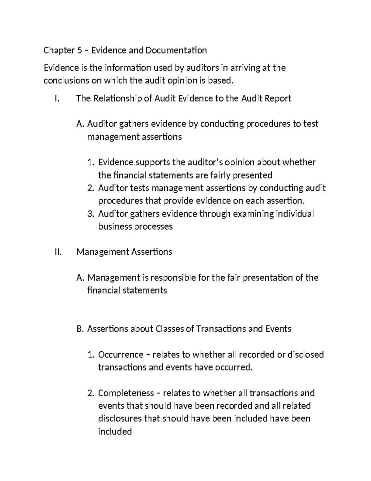 Chapter 5 Outline - Chapter 5 – Evidence And Documentation Evidence Is ...