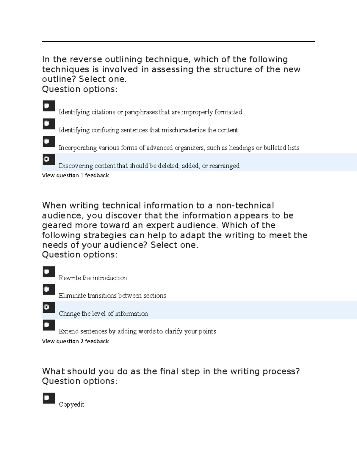 4-2 Knowledge Check: Module Four - In The Reverse Outlining Technique ...