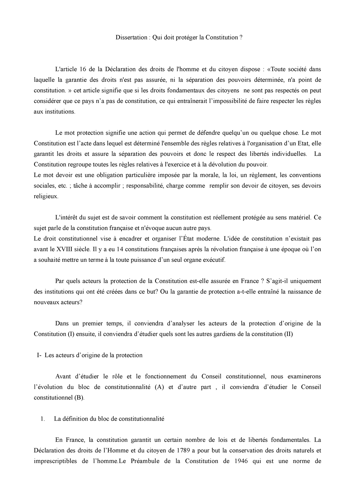 article 89 de la constitution dissertation