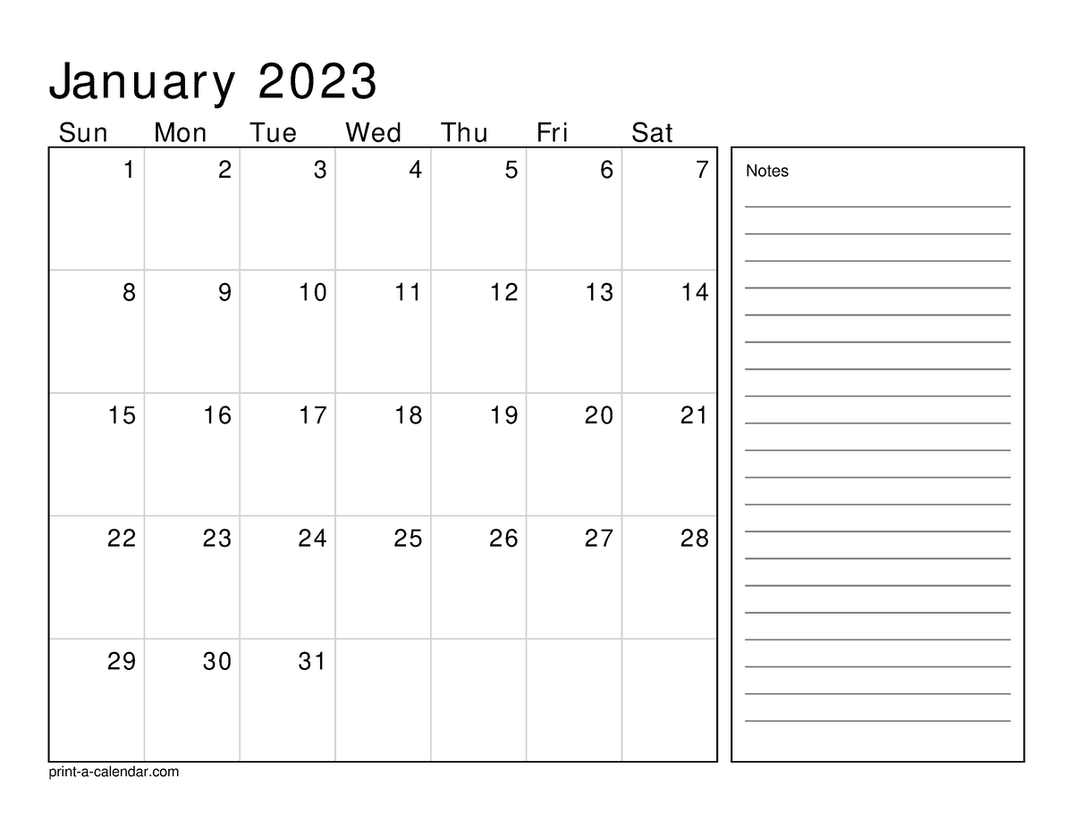 Calendar - January 2023 Sun Mon Tue Wed Thu Fri Sat 1 2 3 4 5 6 7 8 9 ...