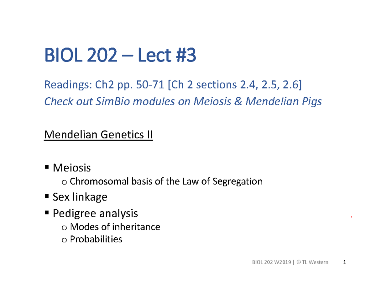 BIOL202 W2019 TWestern Lect3 annotated - BIOL 202 – Lect #3 Readings ...