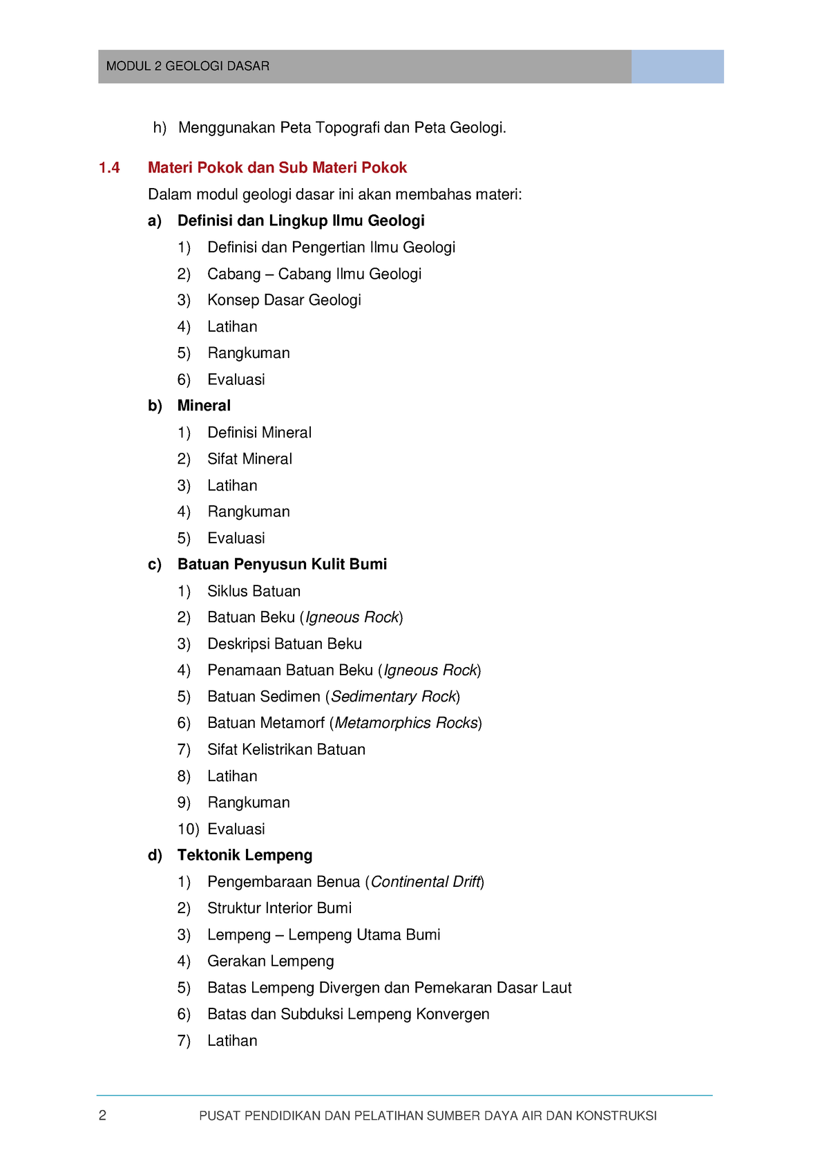 Face0 2 - Tugas Kuliah - MODUL 2 GEOLOGI DASAR 2 PUSAT PENDIDIKAN DAN ...