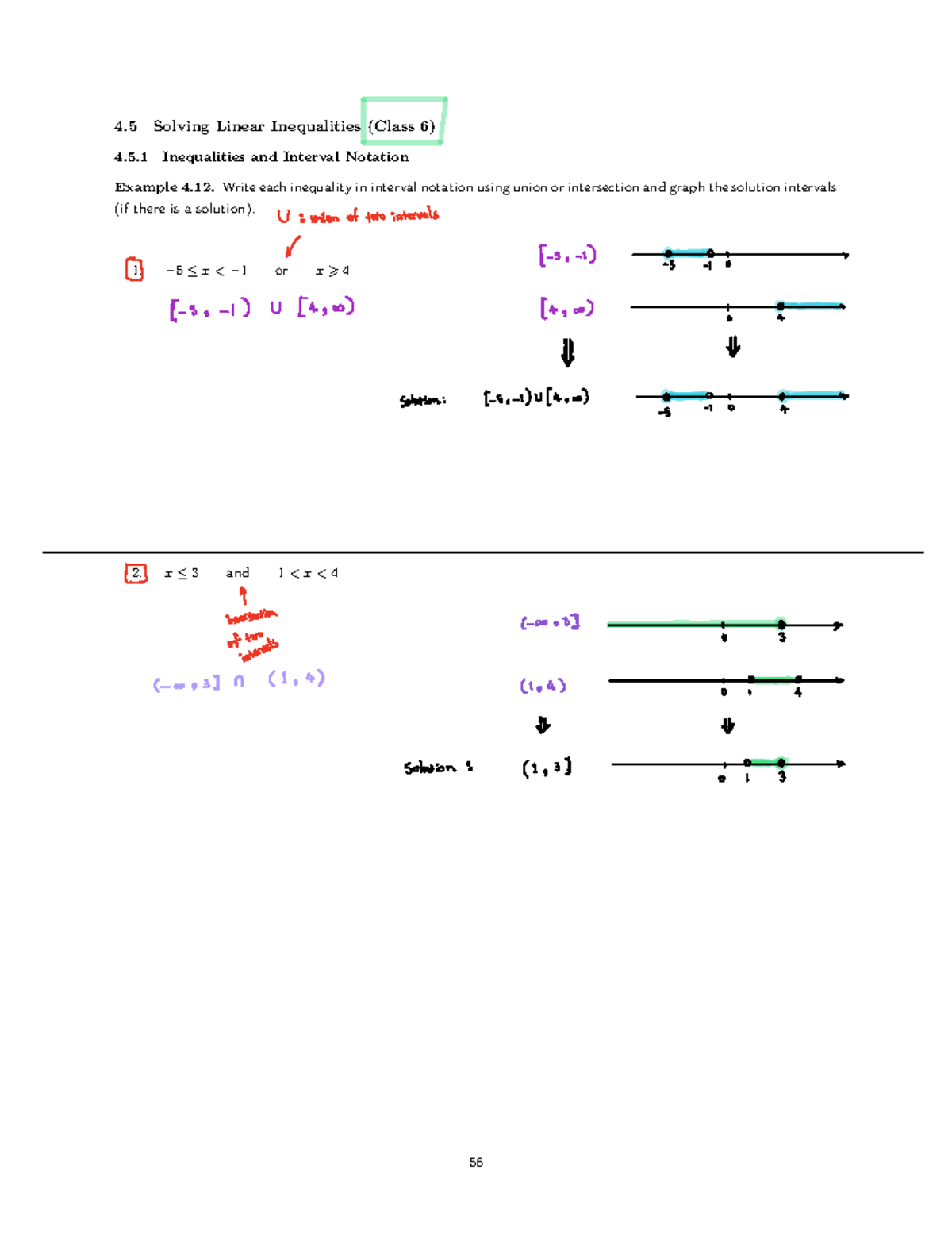 Class 6 notes solutions - 4 Solving Linear Inequalities (Class 6) 4.5 ...