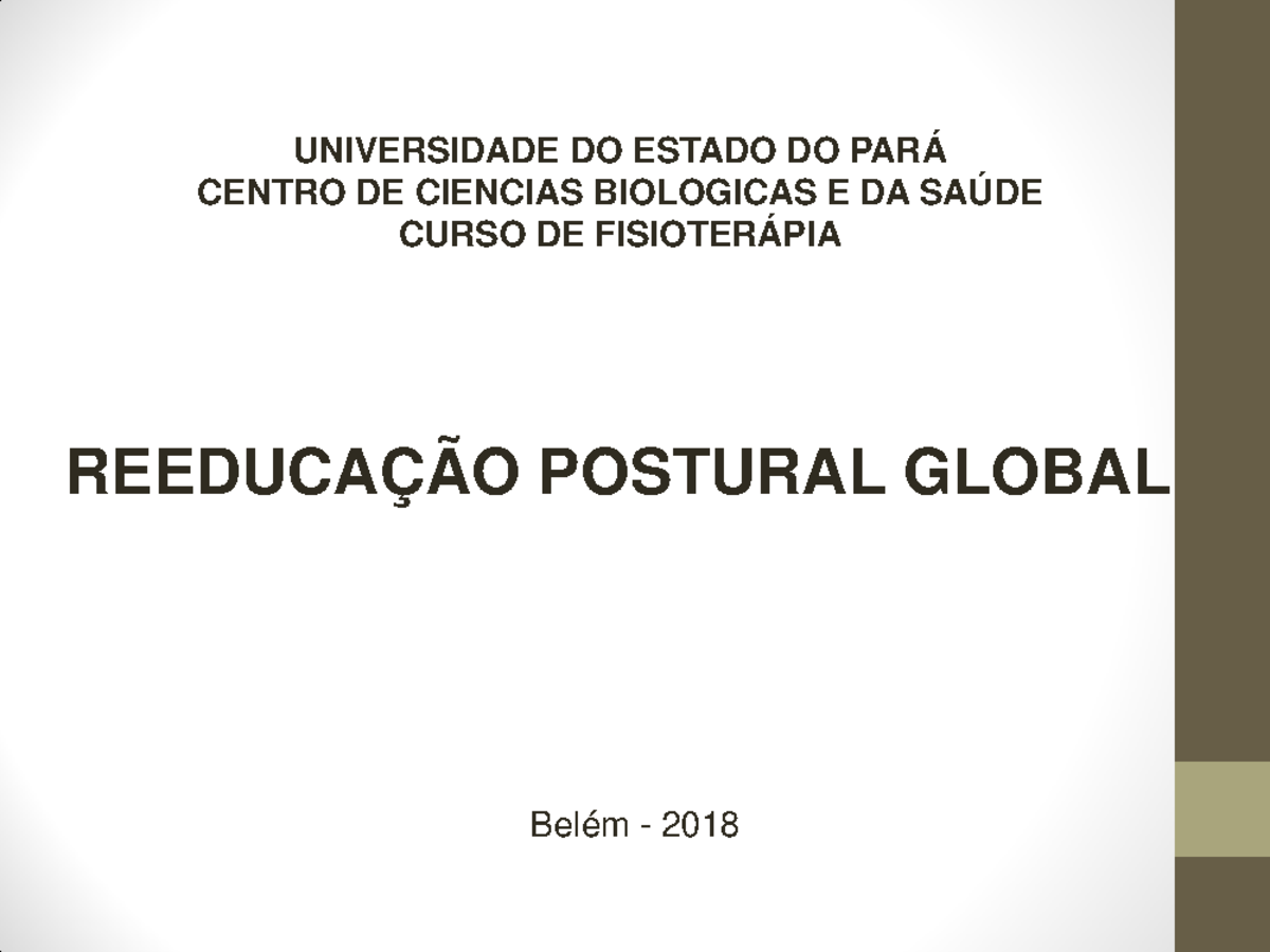 Curso de RPG - Reeducação Postural Global