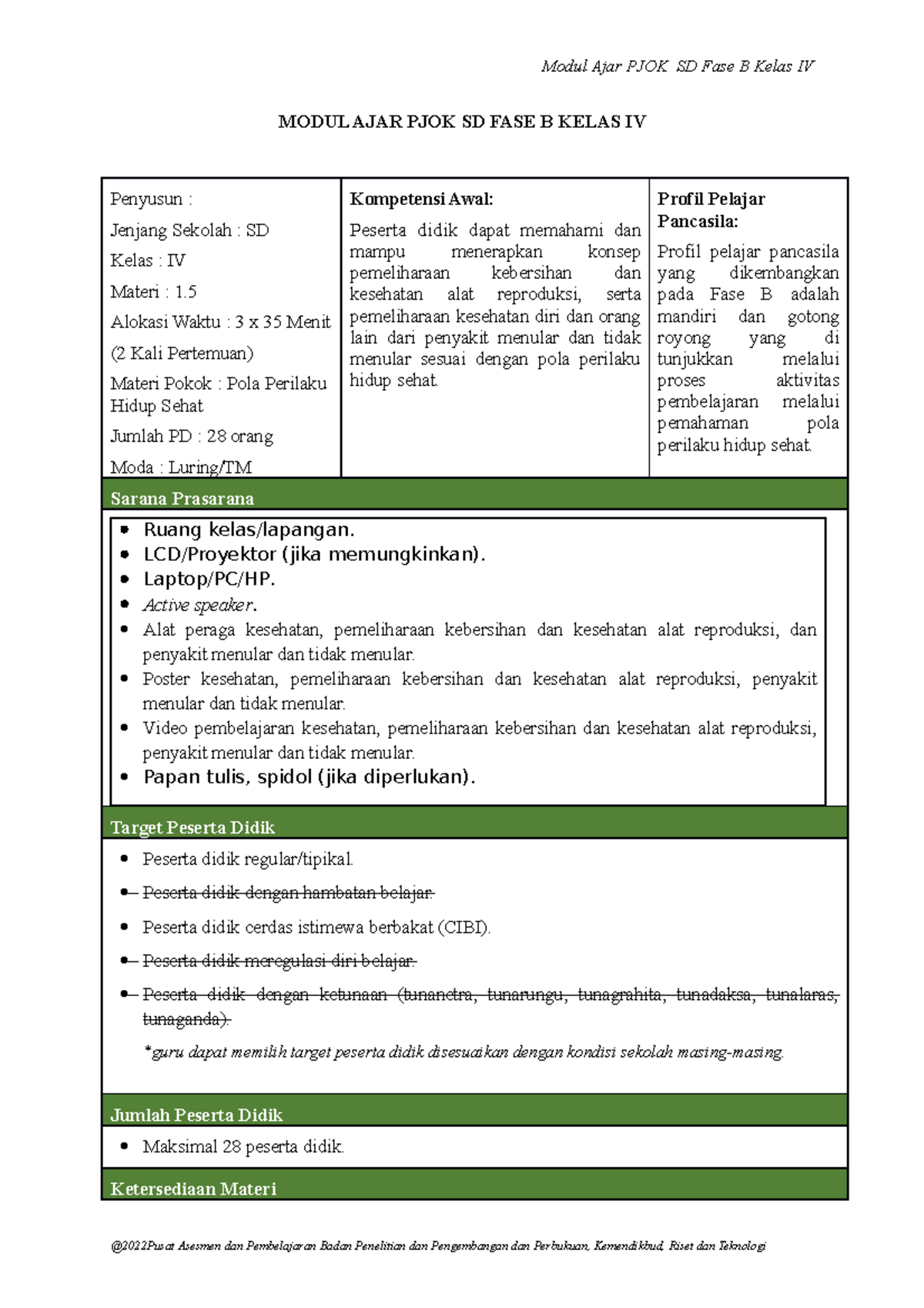 MA PJOK K4 Materi 5 (datadikdasmen - MODUL AJAR PJOK SD FASE B KELAS IV ...