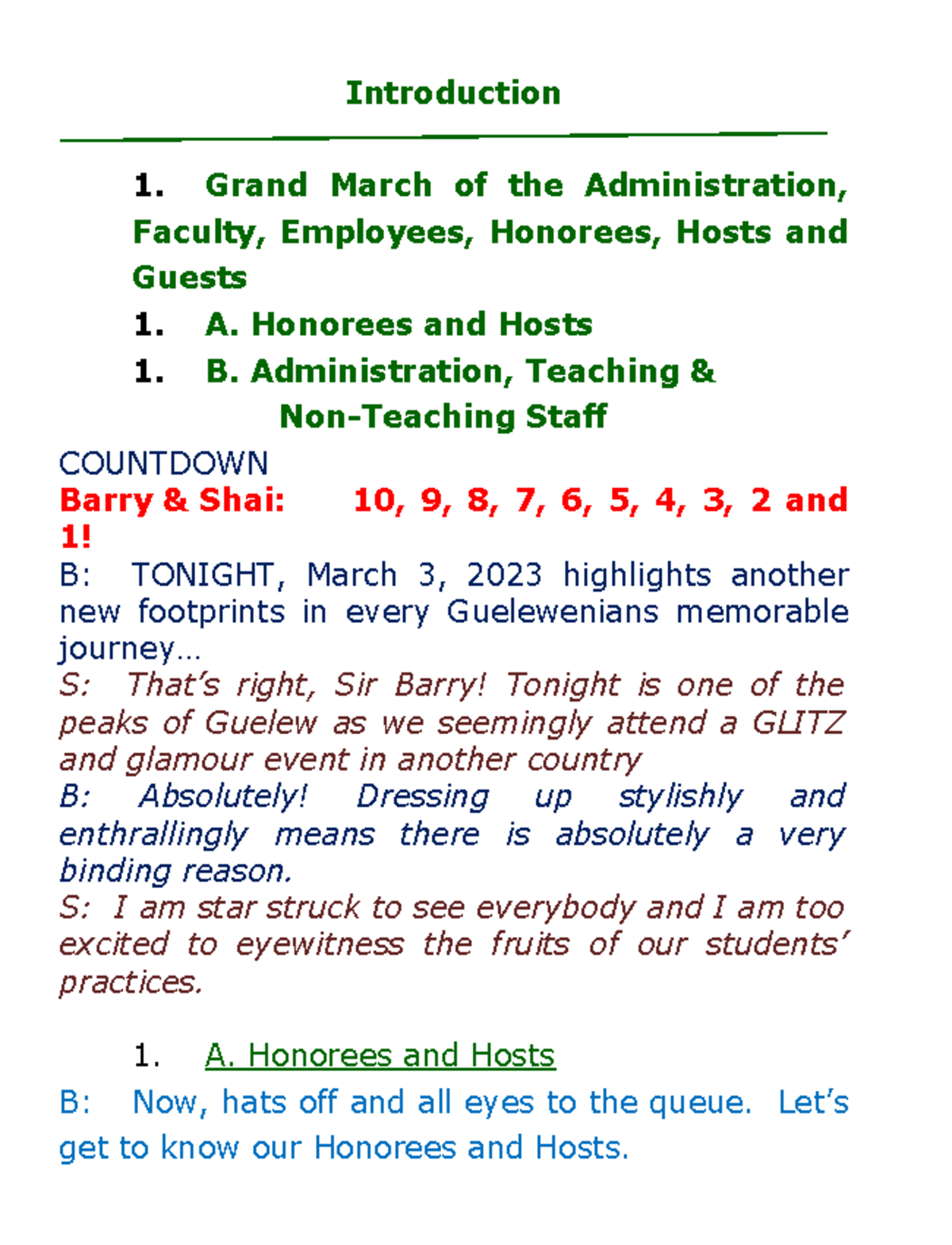 Emcees-soiree-2109 - sample - Introduction Grand March of the ...