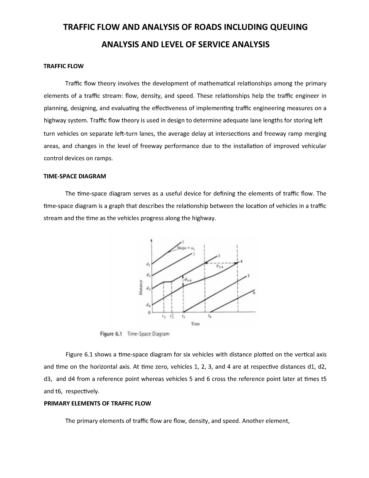 Traffic flow and analysis of roads - TRAFFIC FLOW AND ANALYSIS OF ROADS ...