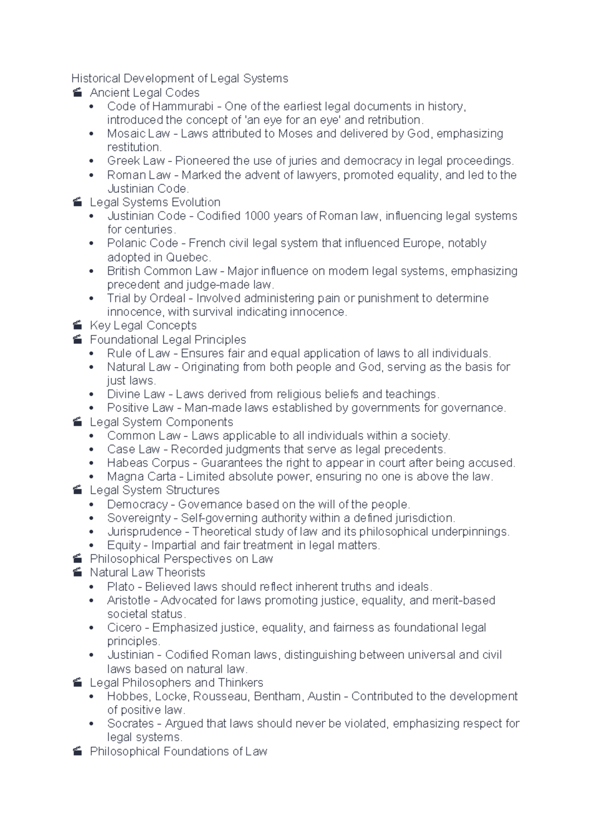 Historical legal systems - Historical Development of Legal Systems ...