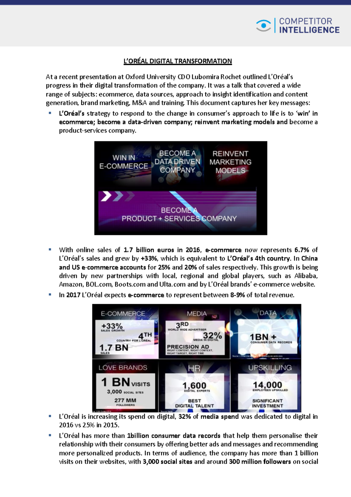 L'Oreal Digital Transformation 2017 10 30 DIGITAL TRANSFORMATION At a