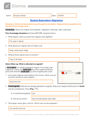Electromagnetic Induction gizmo answer key - Activity A ...