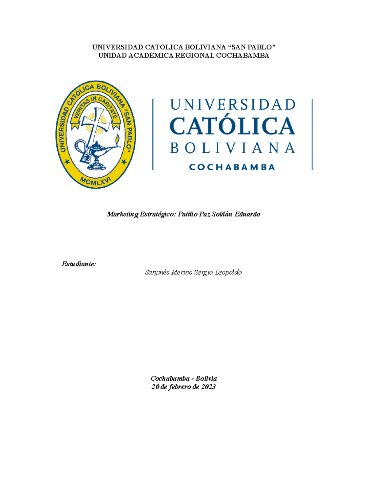 Demografía En Bolivia Universidad CatÓlica Boliviana “san Pablo” Unidad AcadÉmica Regional 3425