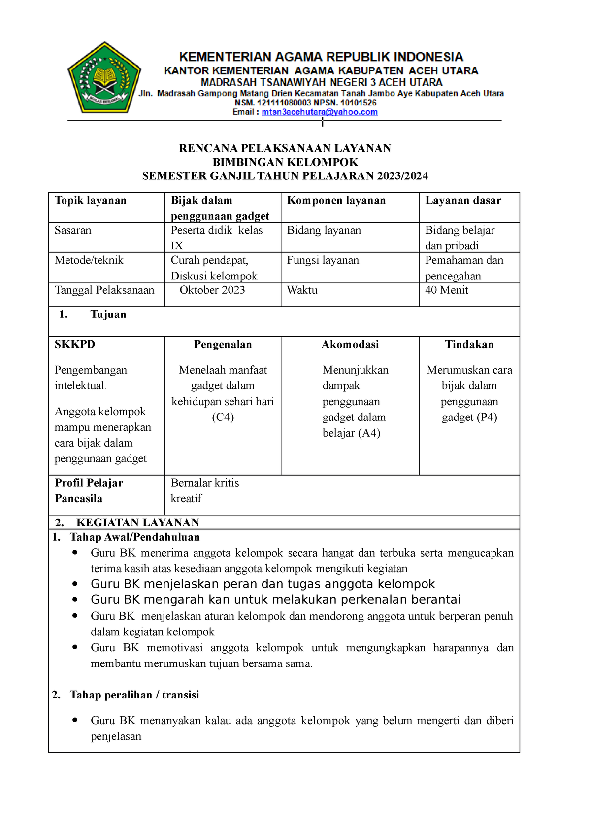 RPL BIMB Kelompok 1 - RENCANA PELAKSANAAN LAYANAN BIMBINGAN KELOMPOK ...