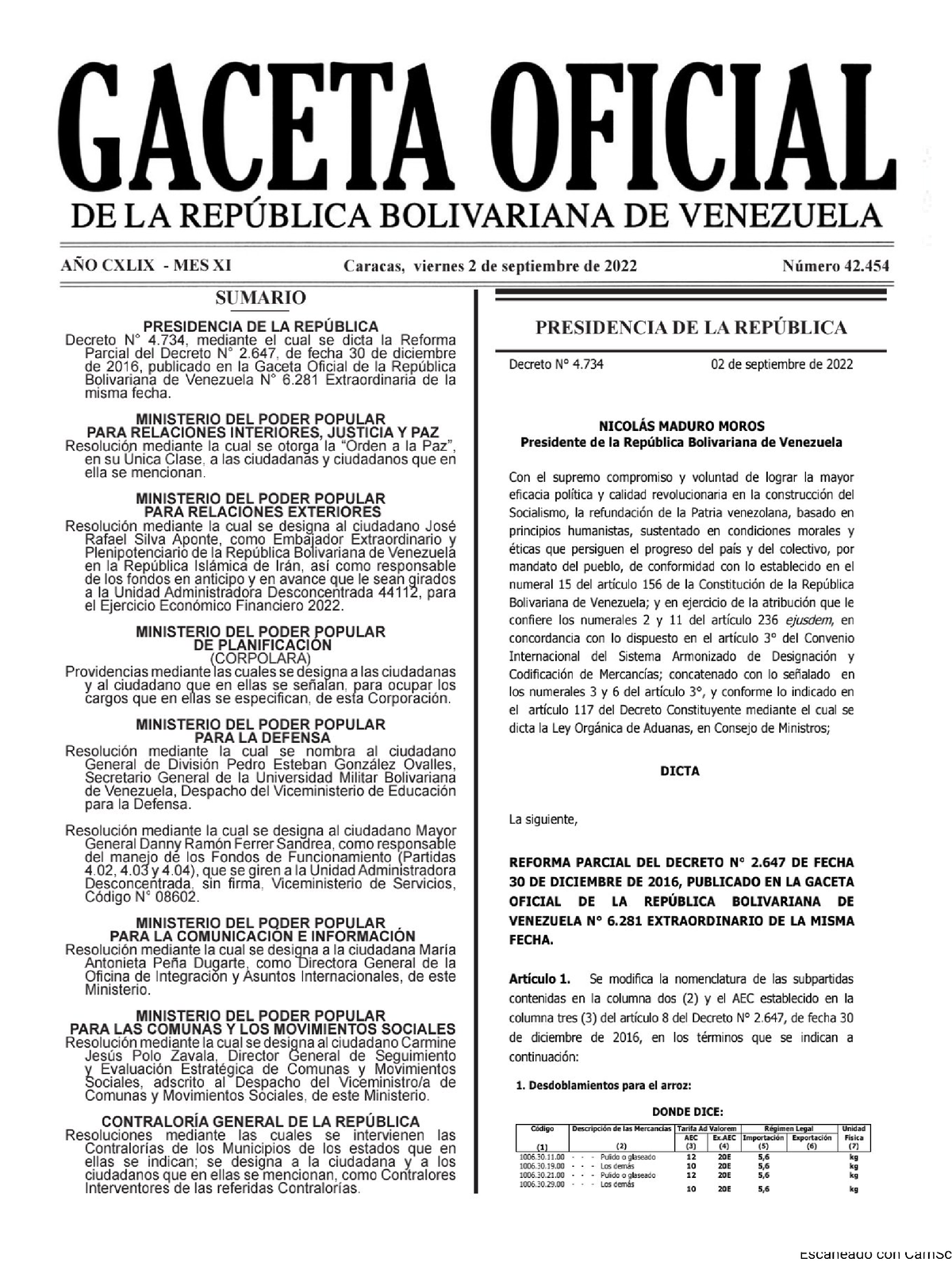 5 - GACETA DE ARANCEL DE ADUANAS 2022-2023 - Arancel De Aduanas - Studocu