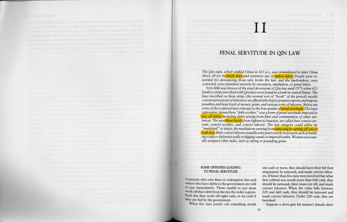 Ebrey Penal Servitude in Qin Law - II PENAL SERVITUDE IN QIN LAW The ...