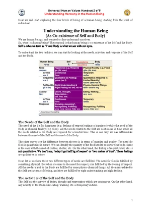 5 of 5 - universal human values notes jntuk r20 regulation - SAIC4003 ...