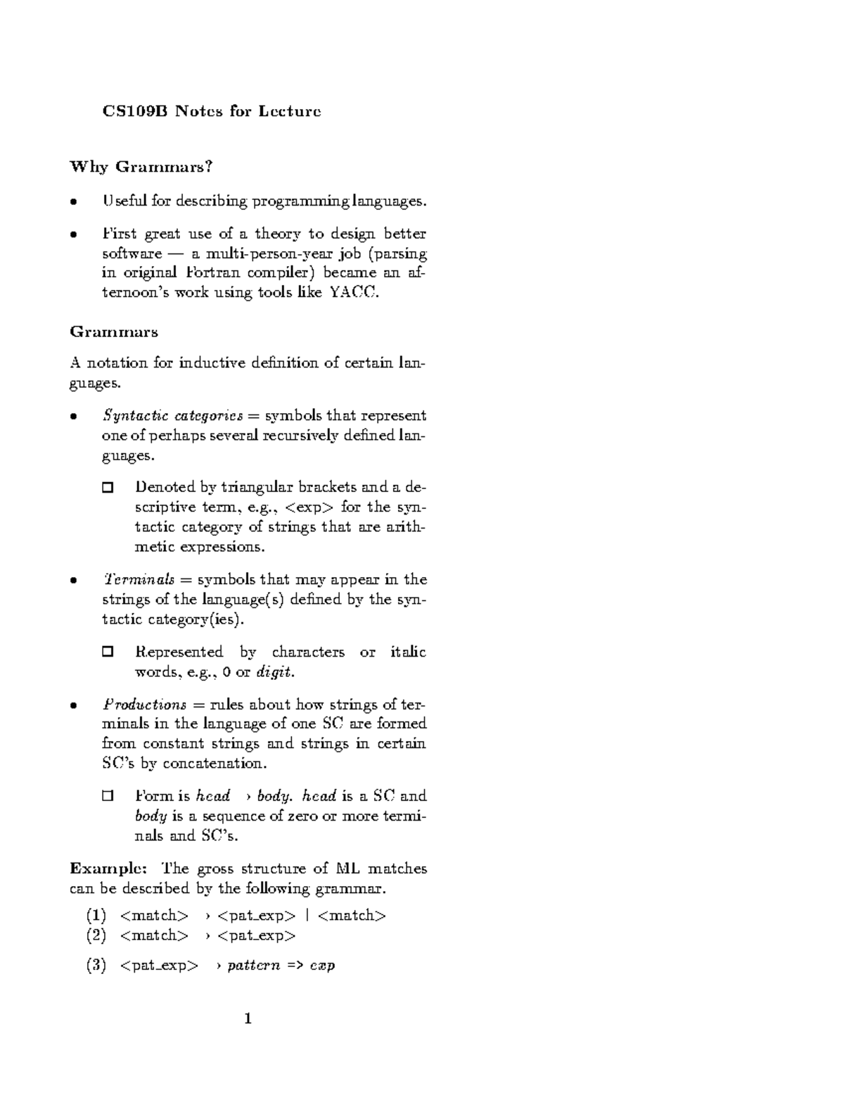 Computer Science Notes 37 - CS109B Notes For Lecture 4/28/95 Why ...