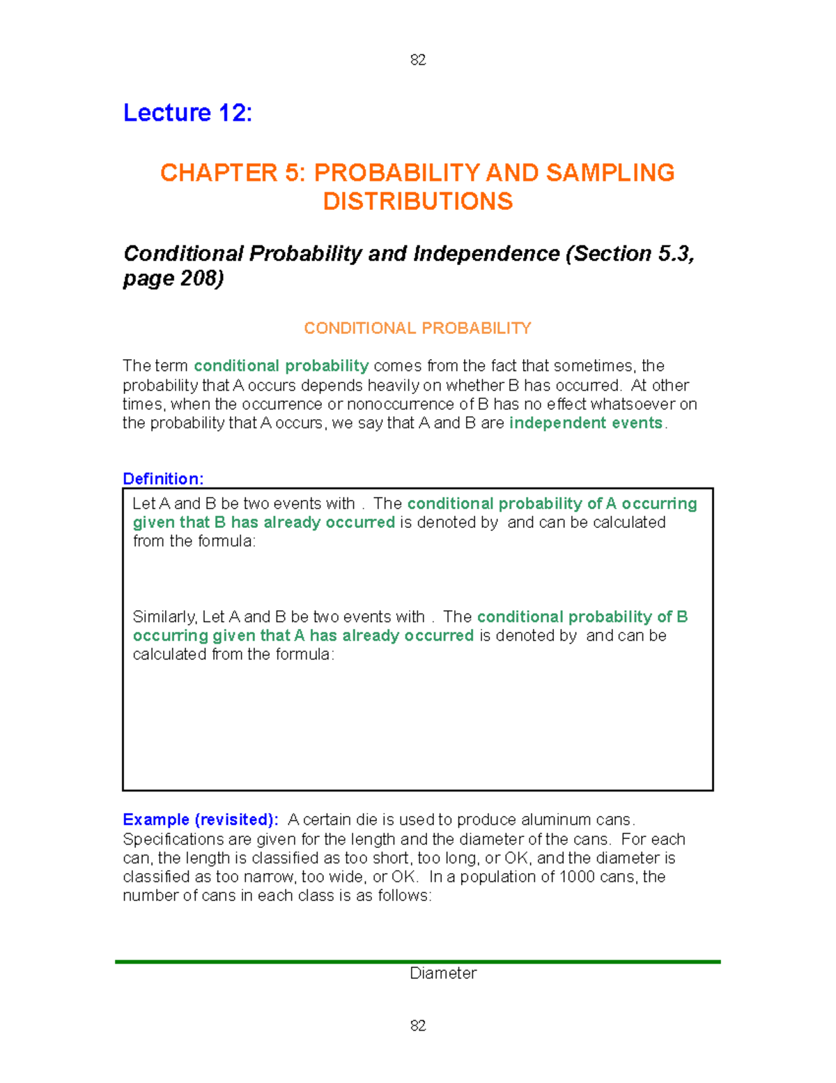Lec12 - Lecture notes 12 - Lecture 12: CHAPTER 5: PROBABILITY AND ...