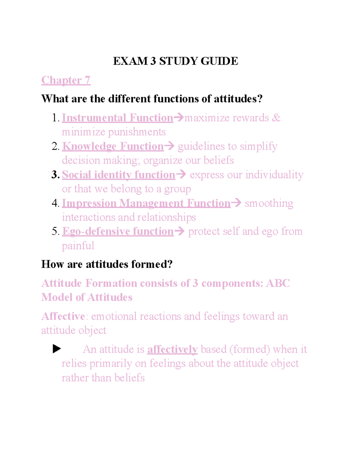 Studyguideexam 3 - Lecture notes 8,9, 10 - EXAM 3 STUDY GUIDE Chapter 7 ...