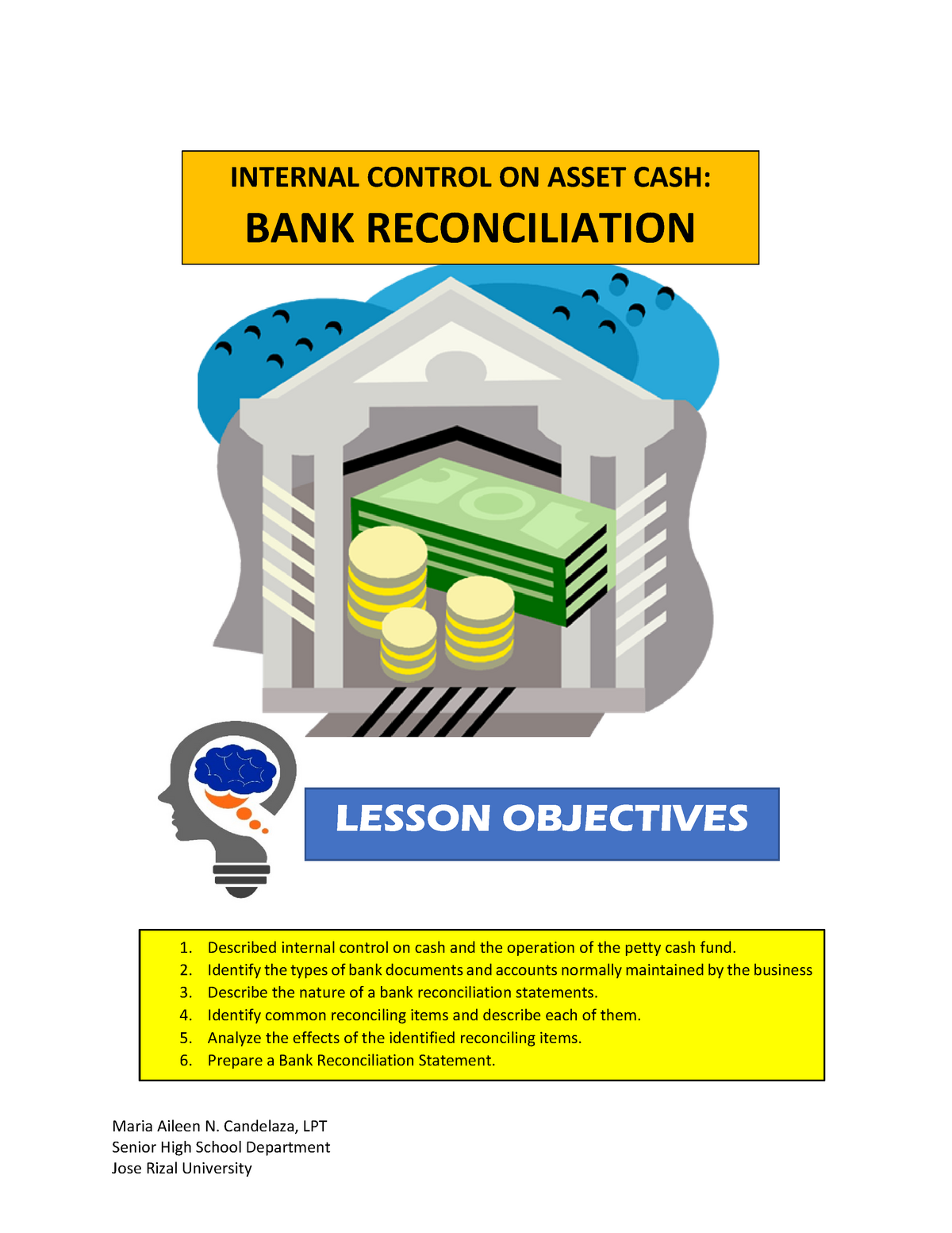 Financial Accounting For Bank Reconciliation - Financial Acctg. 1 - Studocu