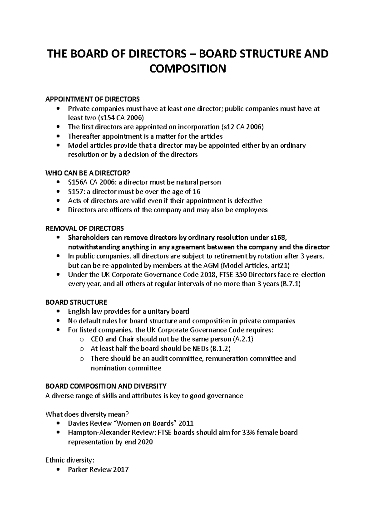 THE Board OF Directors – Board Structure AND Composition - THE BOARD OF ...
