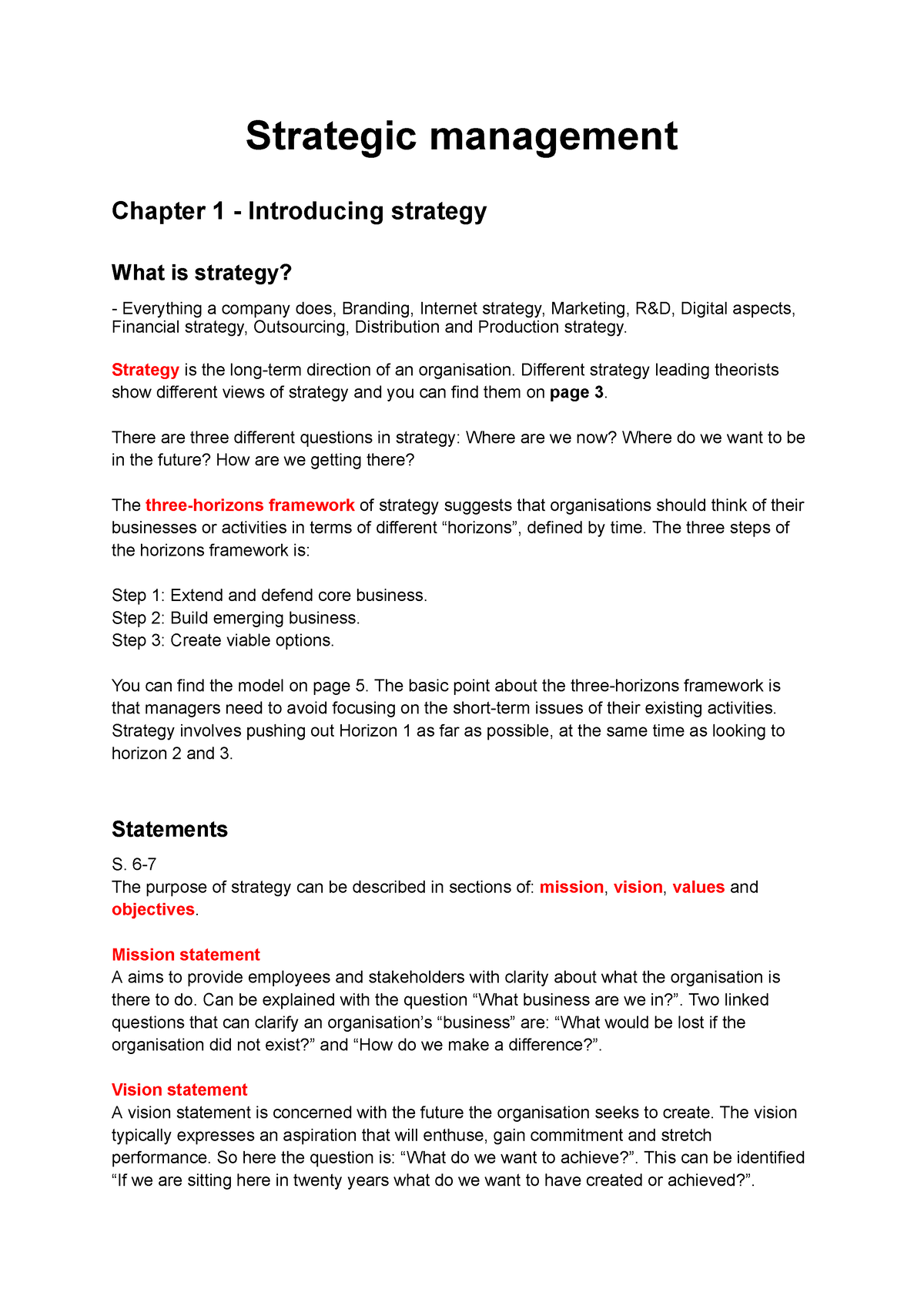 Kapitel 1 - Strategic Management - Strategic Management Chapter 1 ...