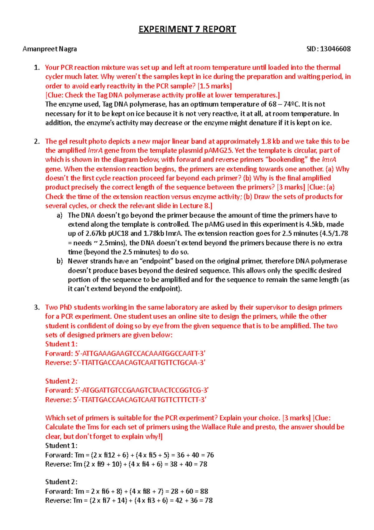 Experiment 7 Report - EXPERIMENT 7 REPORT Amanpreet Nagra SID: 13046608 ...
