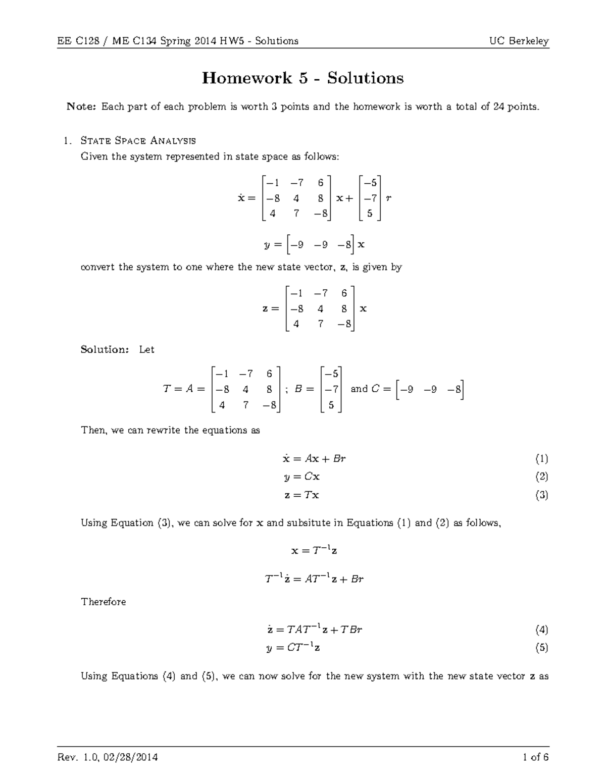 HW5-Solutions - Some Problems With Solution - Homework 5 - Solutions ...