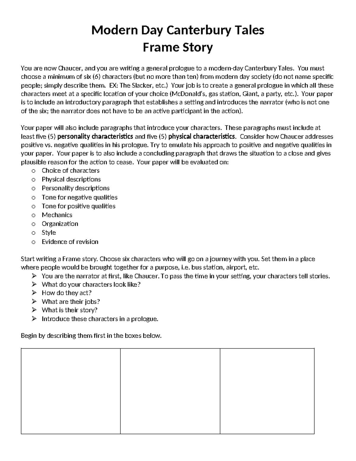 Modern Day Tale With Rubric - Modern Day Canterbury Tales Frame Story ...