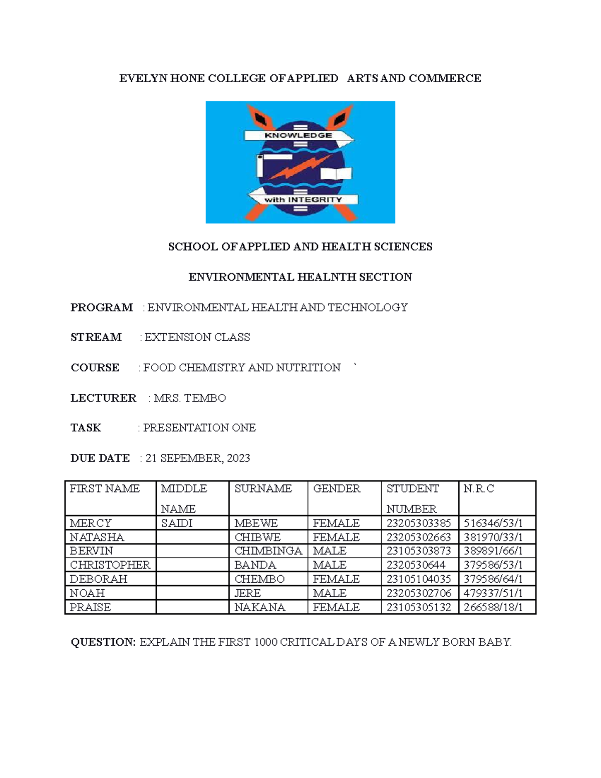 The 1000 criticWPS Office1 EVELYN HONE COLLEGE OF APPLIED ARTS AND