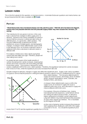 IB Economics Paper 1 Example - Table of contents 1. (a) Explain two ...