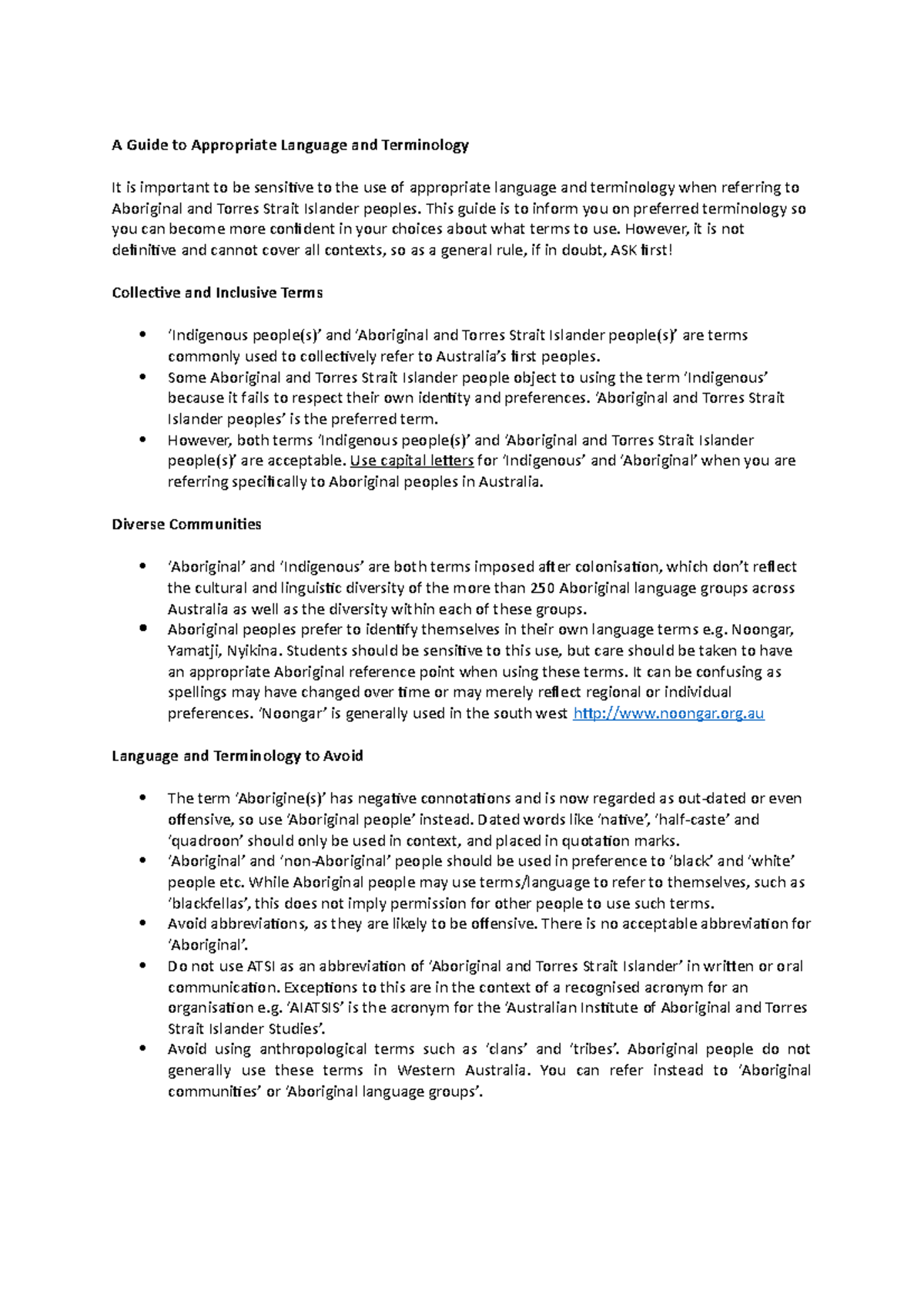 A Guide To Appropriate Language And Terminology - This guide is to ...
