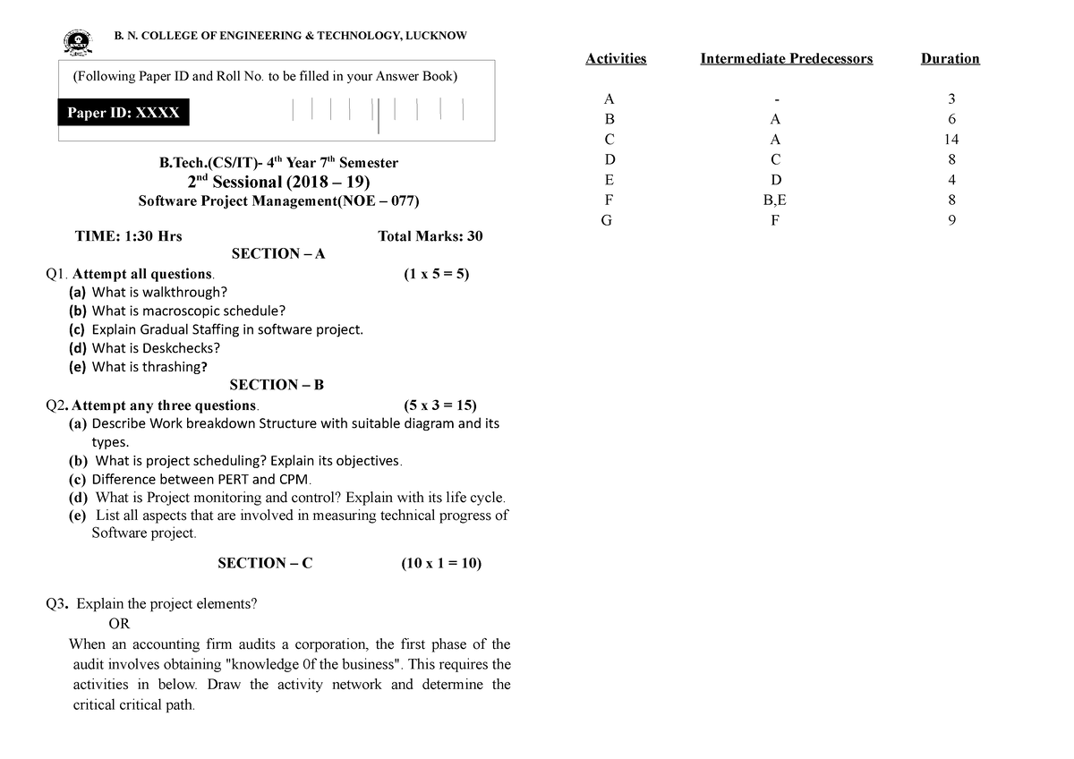 Software Project Management for final Year AKTU Students also having ...