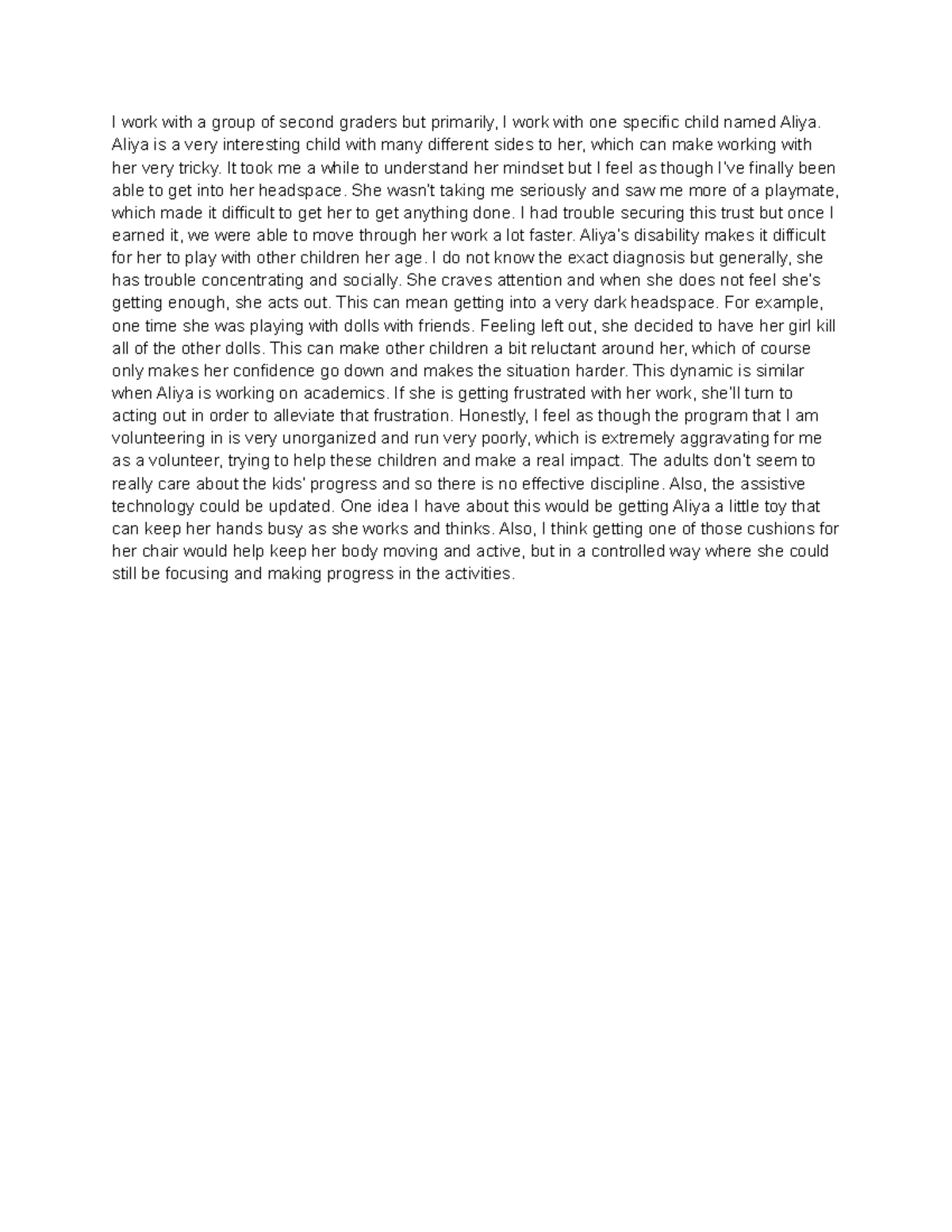 reflection on service learning essay