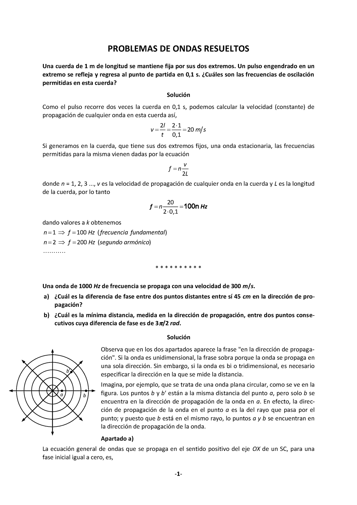 P-resueltos-Ondas - ...... - PROBLEMAS DE ONDAS RESUELTOS Una Cuerda De ...