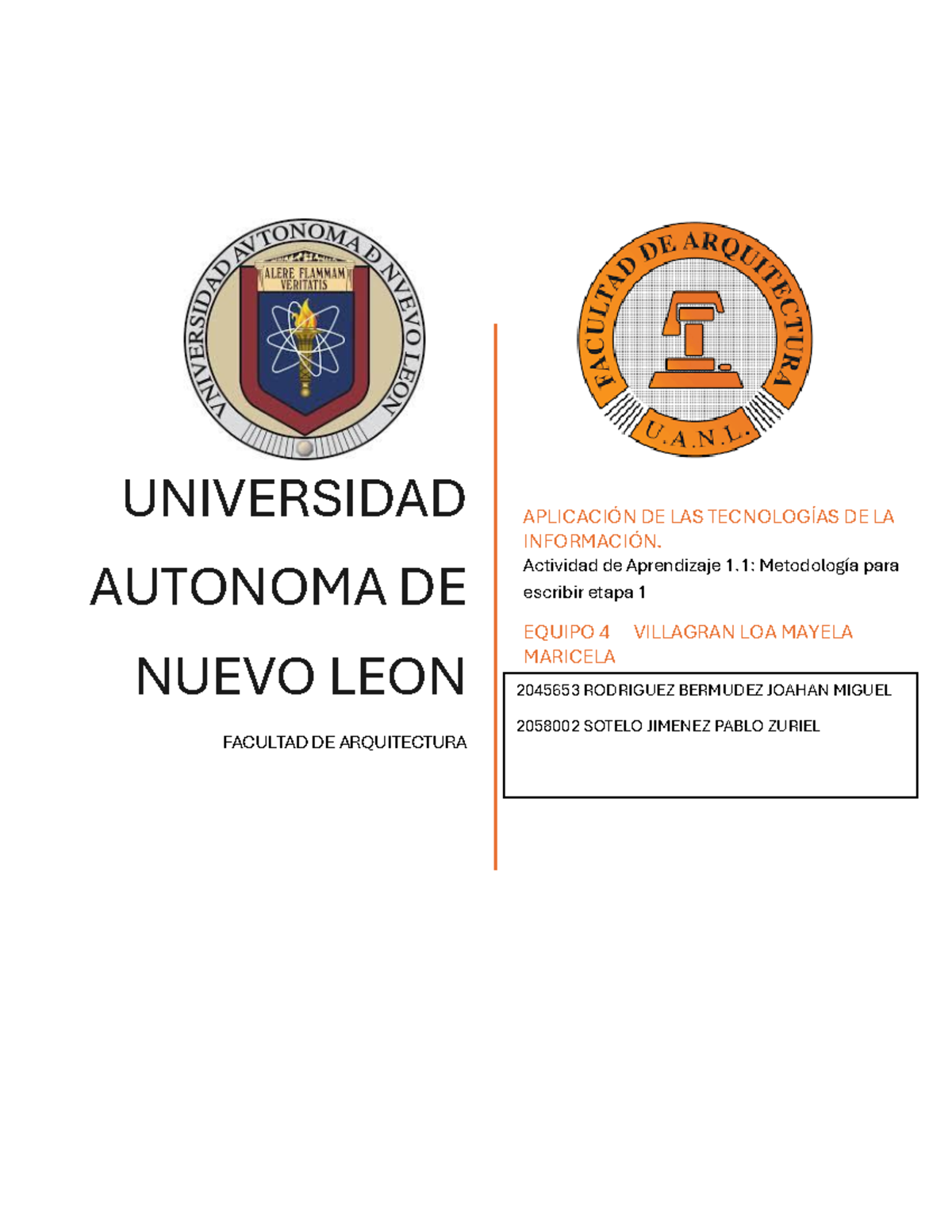 Actividad 1 1 - dfqwevv - UNIVERSIDAD AUTONOMA DE NUEVO LEON FACULTAD ...