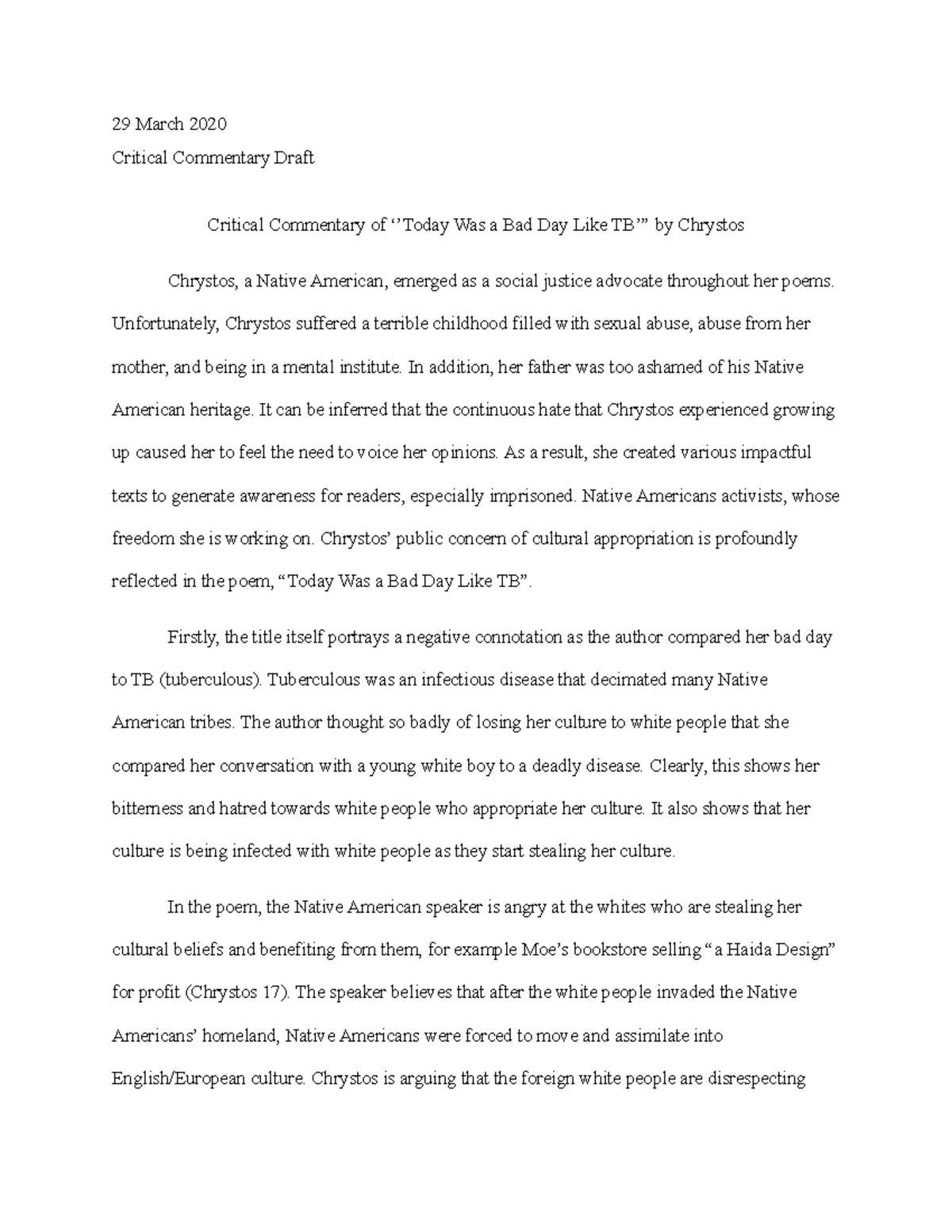 Critical+Commentary+Chrystos+ Final+3 - 29 March 2020 Critical