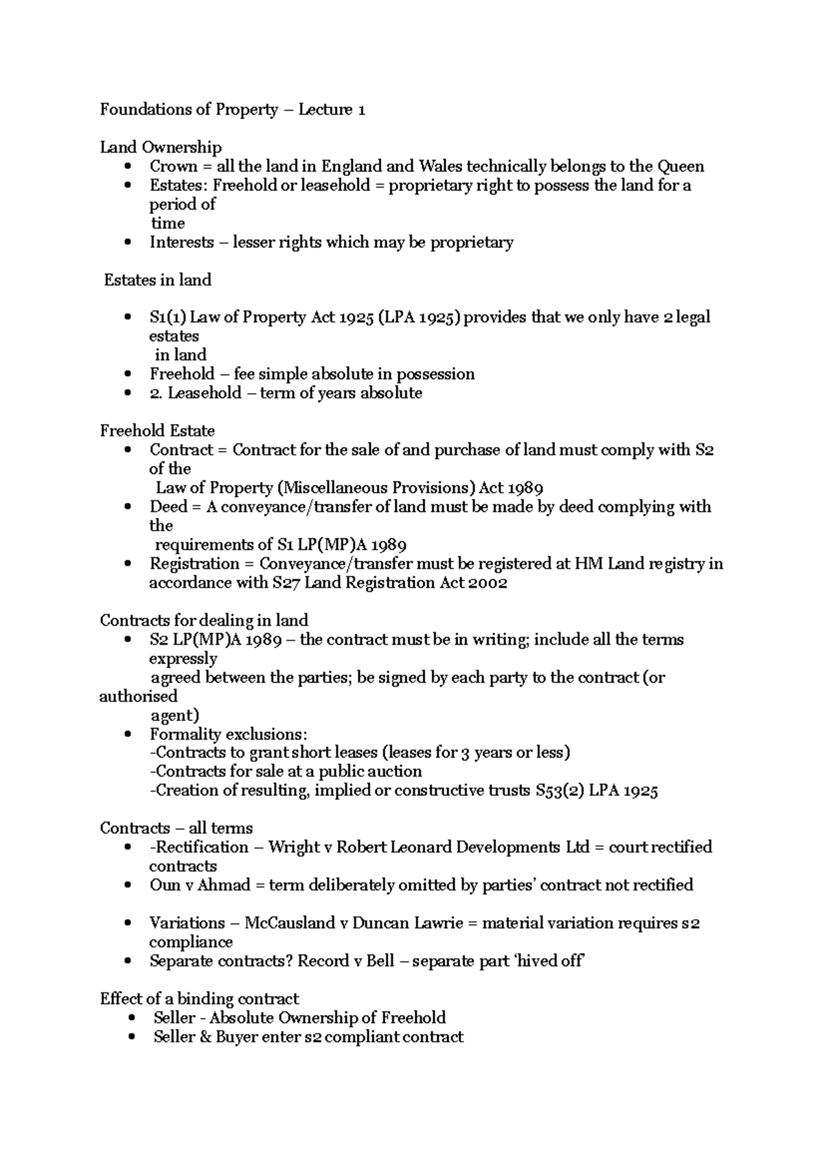 Foundations of Property Glossary Index Foundations of Property