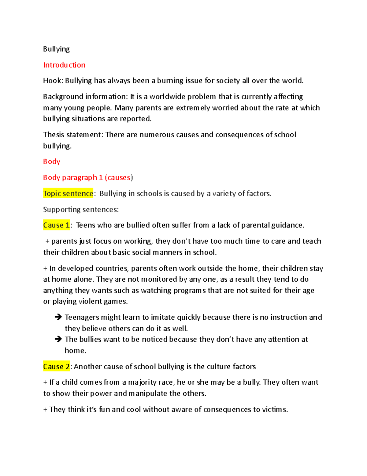 A38513 huyền trang (outline) writing w6 Bullying Introduction Hook