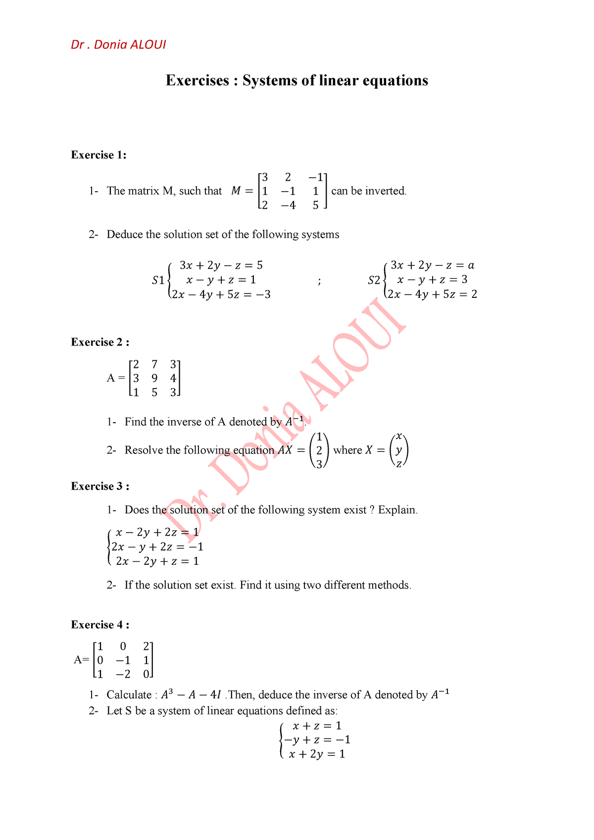 system-of-linear-equations-exercises-dr-donia-aloui-exercises