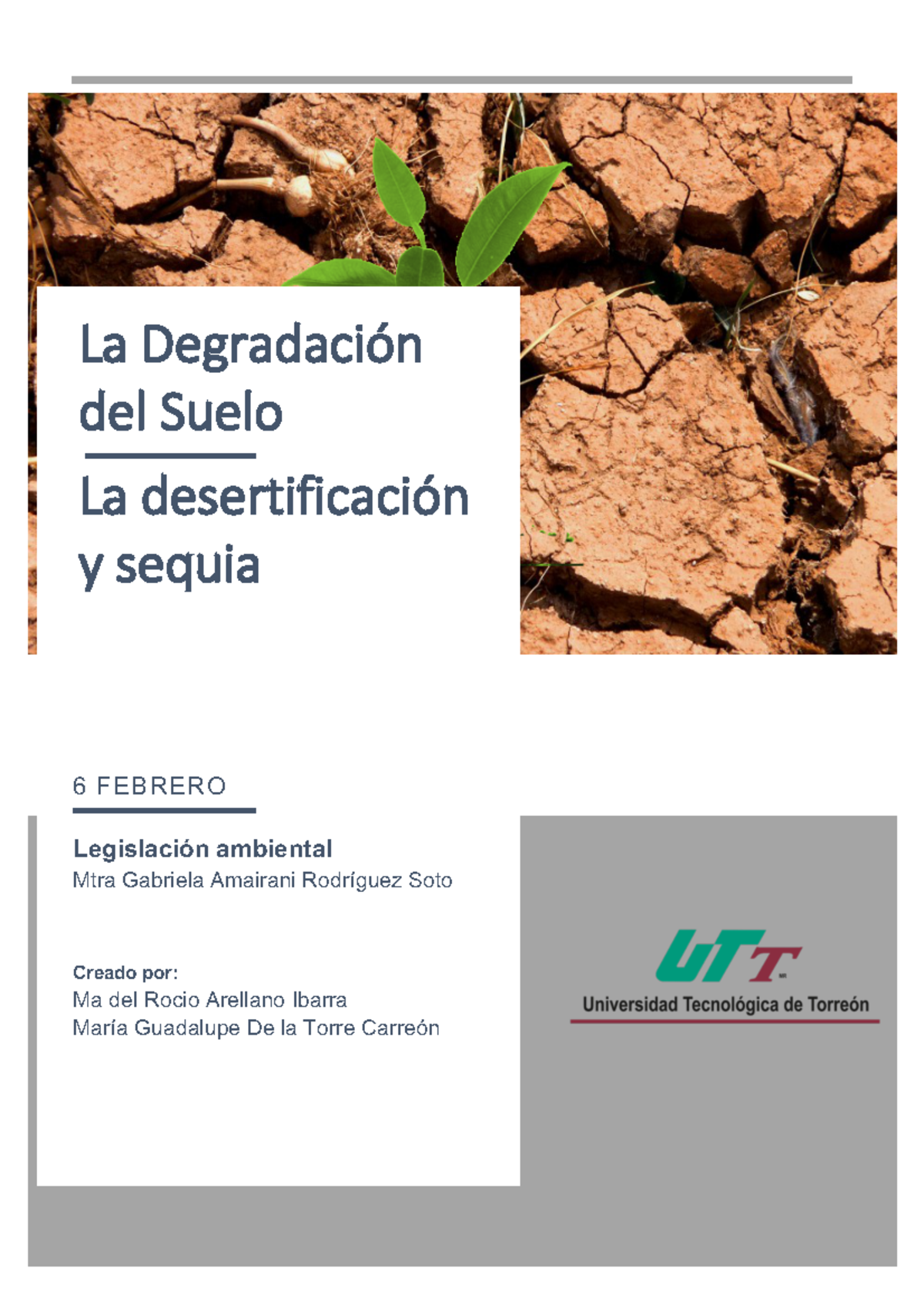 La degradación del suelo - 6 FEBRERO Legislación ambiental Mtra ...