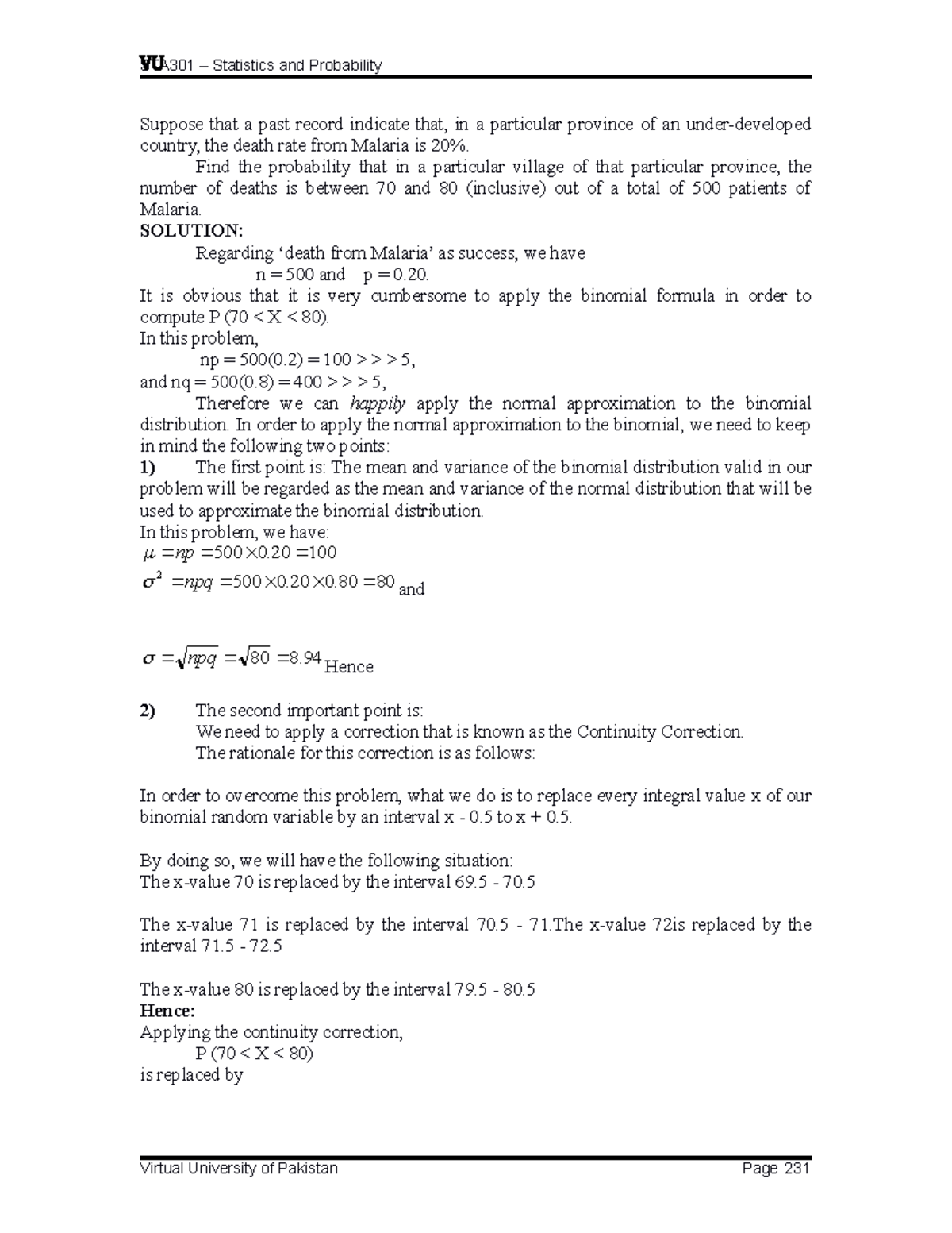 Normal distribution - Solved Example - STA301 – Statistics and ...