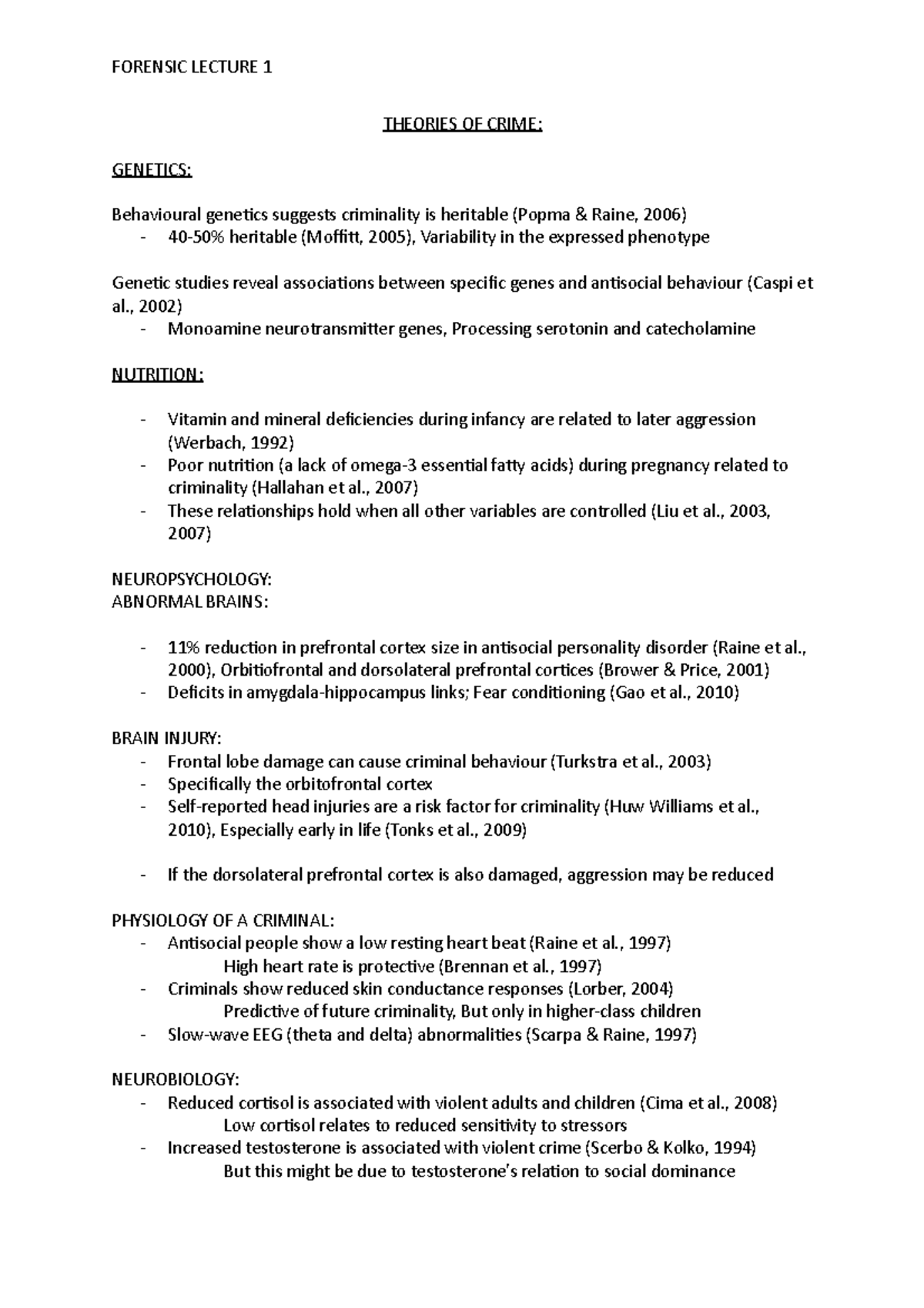 theories-of-crime-lecture-notes-theories-of-crime-genetics