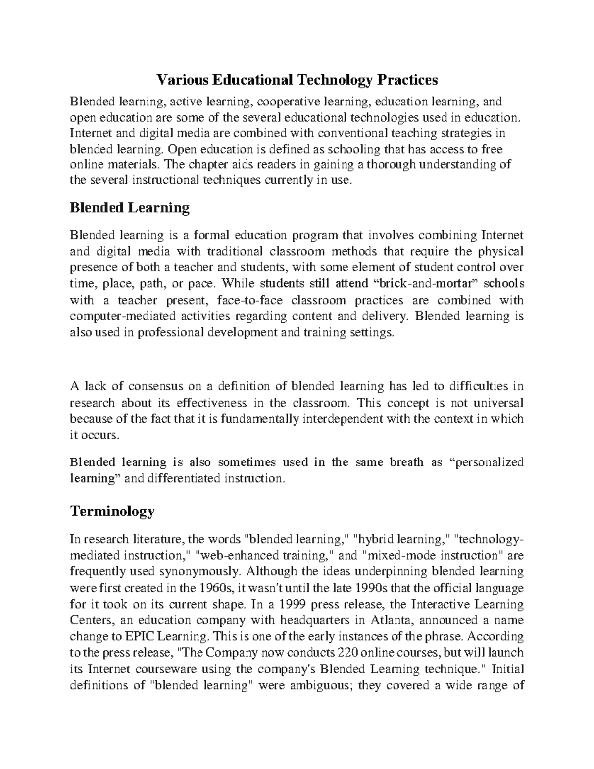 Various Educational Technology Practices [1 Blended Learning ] part 1 ...