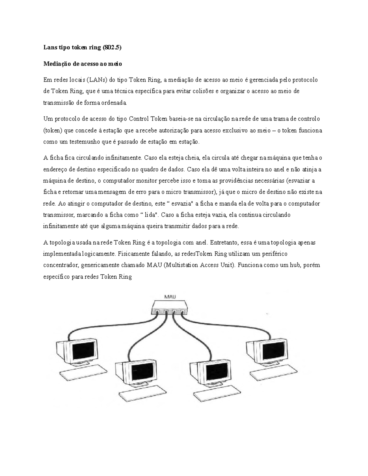 Lans tipo token ring - Google - Lans tipo token ring (802) Mediação de ...