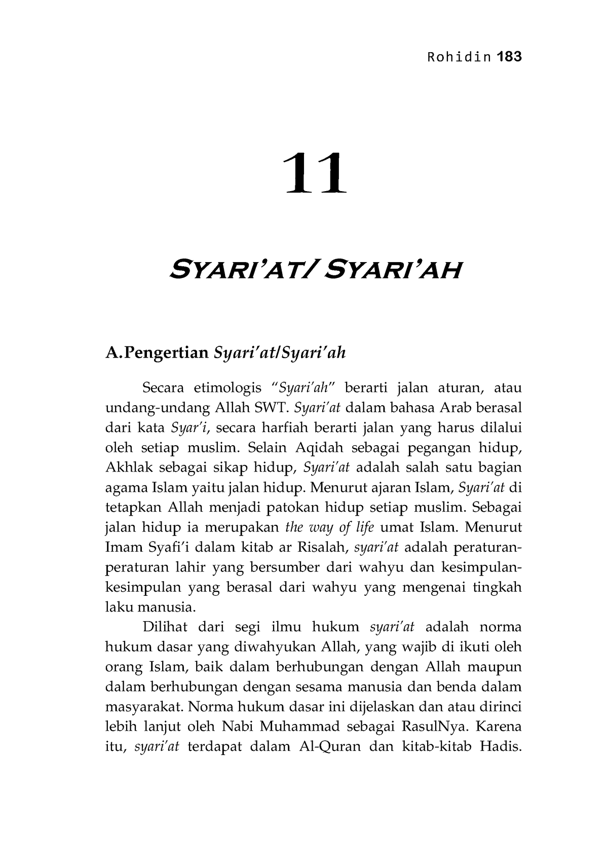 Pendidikan Agama Islam-194 - Rohidin 183 Syari’at/ Syari’ah A ...