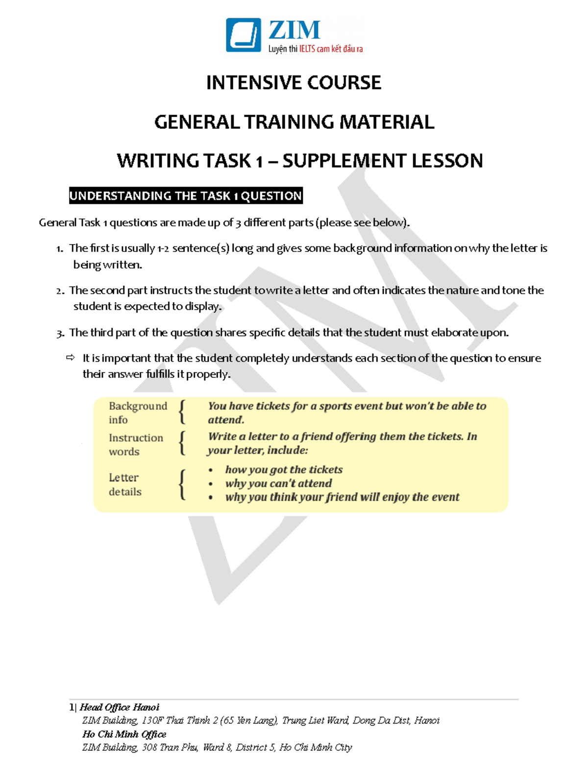 (ZIM) Intensive Course General Training Material